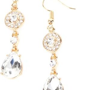 Paparazzi Gold and Silver Crystal Dangle Earrings
